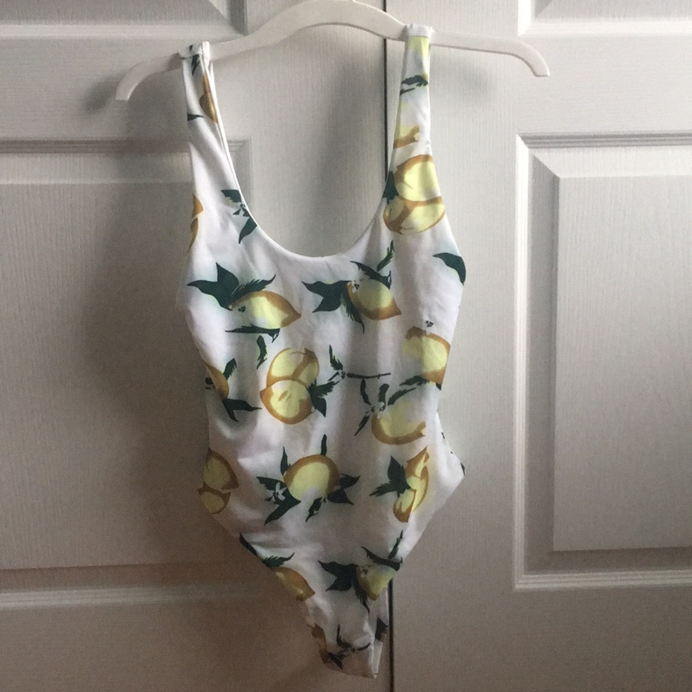 Scoop back lemon bathing suit one piece